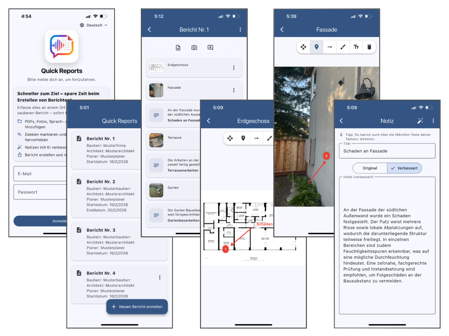 QuickReports app screenshot